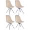 4er Set Sthle HLO-CP8 Samt Rund wei ~ creme