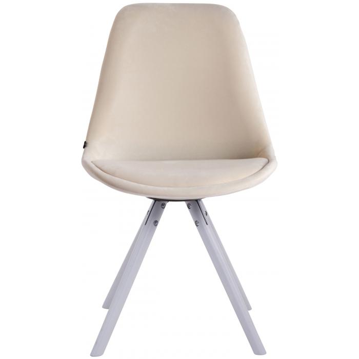 4er Set Sthle HLO-CP8 Samt Rund wei ~ creme