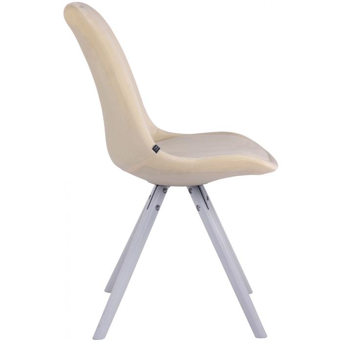 4er Set Sthle HLO-CP8 Samt Rund wei ~ creme