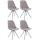 4er Set Sthle HLO-CP8 Samt Rund wei ~ grau