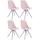 4er Set Stühle HLO-CP8 Samt Rund weiß ~ pink 4er Set Stühle HLO-CP8 Samt Rund weiß ~ pink