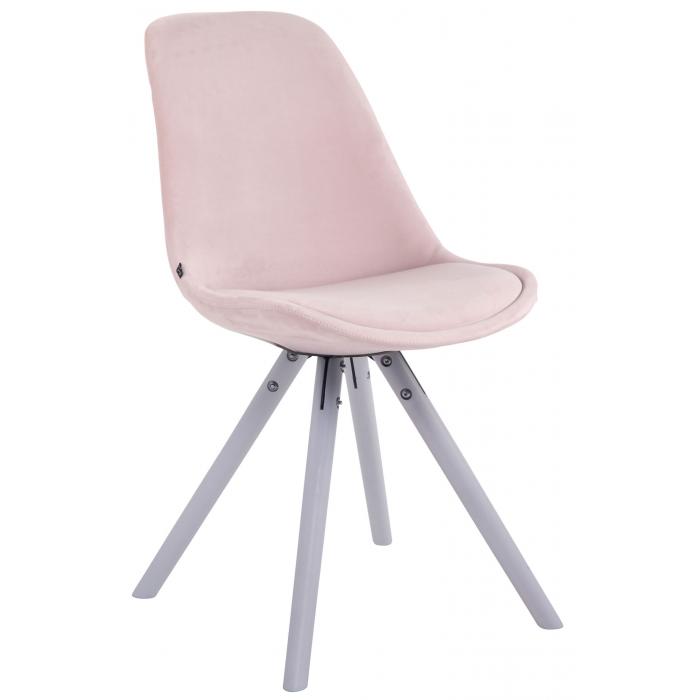 4er Set Sthle HLO-CP8 Samt Rund wei ~ pink