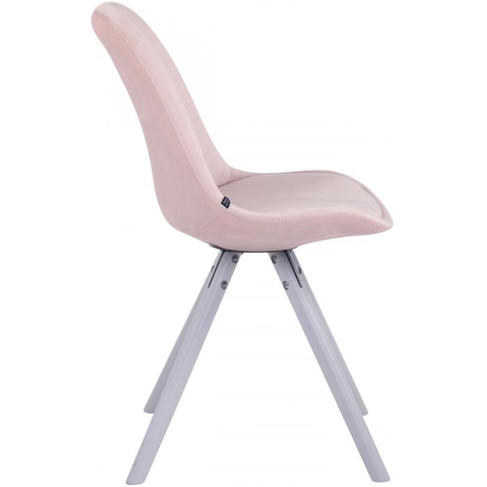 4er Set Sthle HLO-CP8 Samt Rund wei ~ pink