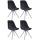 4er Set Sthle HLO-CP8 Samt Rund wei ~ schwarz