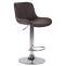 2er Set Barhocker HLO-CP68 Kunstleder chrom ~ braun