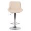 2er Set Barhocker HLO-CP68 Kunstleder chrom ~ creme