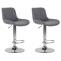 2er Set Barhocker HLO-CP68 Kunstleder chrom ~ grau