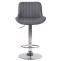 2er Set Barhocker HLO-CP68 Kunstleder chrom ~ grau
