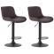 2er Set Barhocker HLO-CP68 Kunstleder schwarz ~ braun
