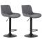 2er Set Barhocker HLO-CP68 Kunstleder schwarz ~ grau