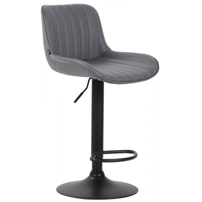 2er Set Barhocker HLO-CP68 Kunstleder schwarz ~ grau