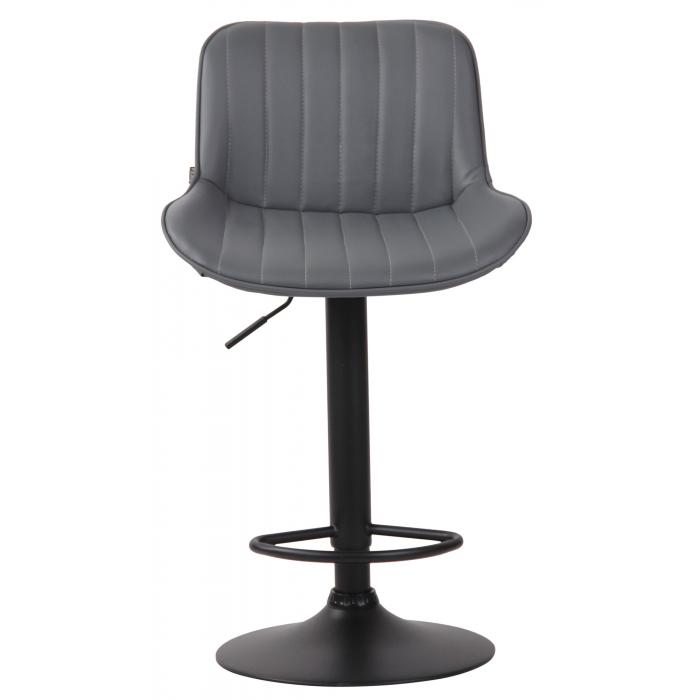 2er Set Barhocker HLO-CP68 Kunstleder schwarz ~ grau