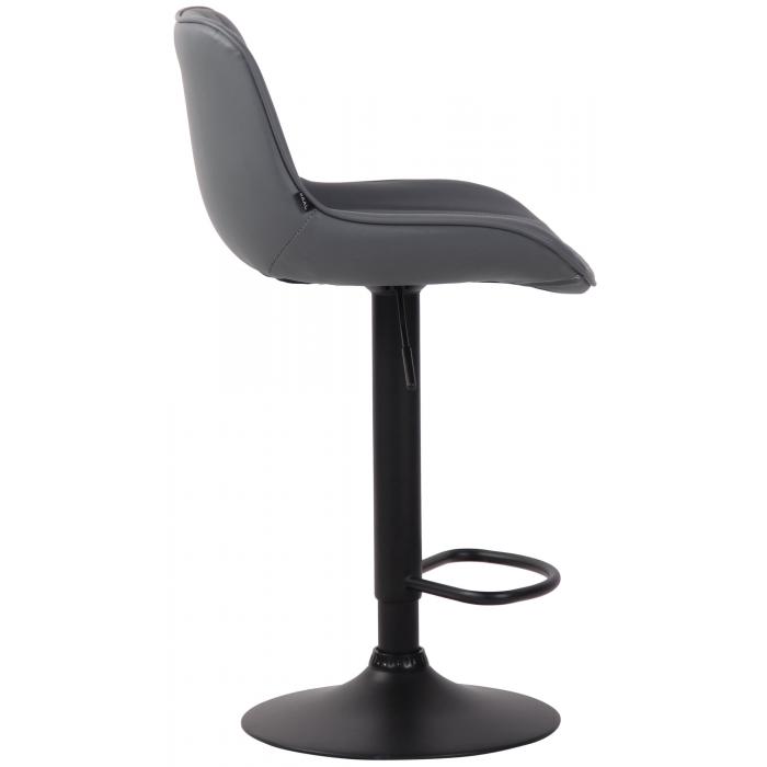 2er Set Barhocker HLO-CP68 Kunstleder schwarz ~ grau