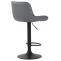 2er Set Barhocker HLO-CP68 Kunstleder schwarz ~ grau