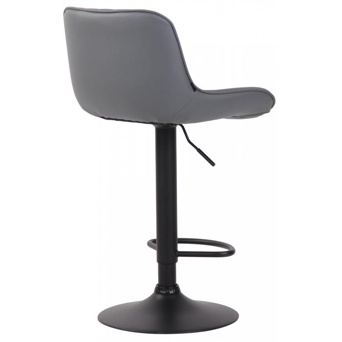 2er Set Barhocker HLO-CP68 Kunstleder schwarz ~ grau