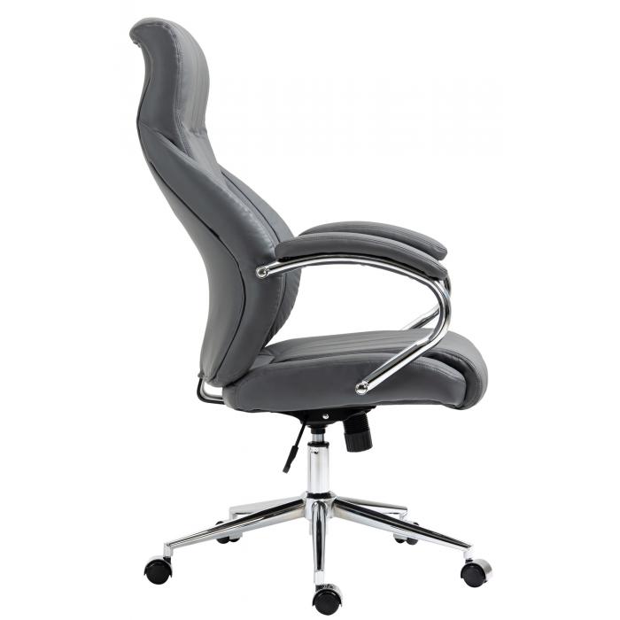 Brostuhl HLO-CP148 Echtleder ~ grau