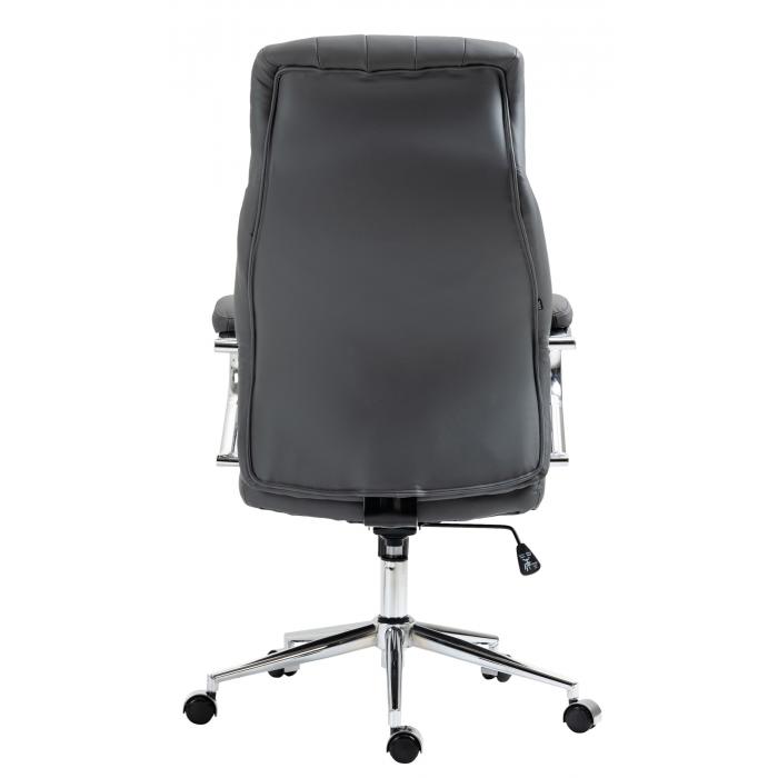 Brostuhl HLO-CP148 Echtleder ~ grau