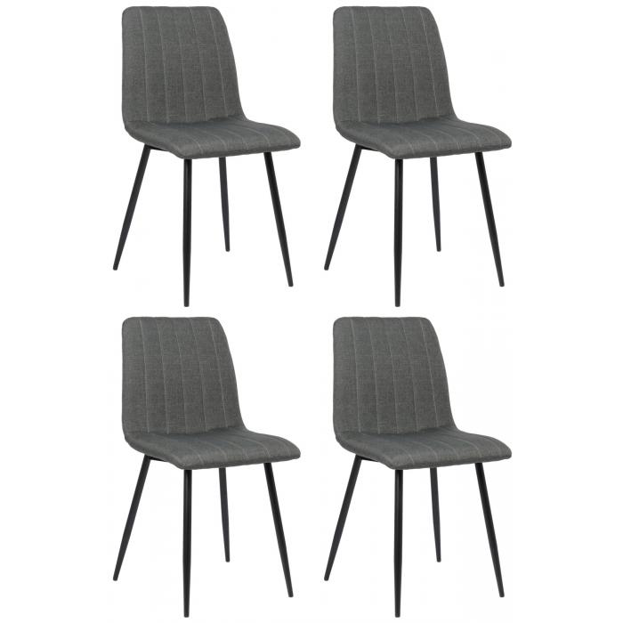 4er Set Sthle HLO-CP47 Stoff ~ dunkelgrau
