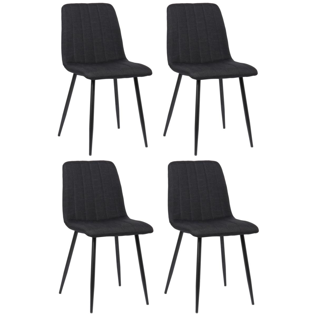 4er Set Sthle HLO-CP47 Stoff ~ schwarz