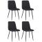 4er Set Sthle HLO-CP47 Stoff ~ schwarz