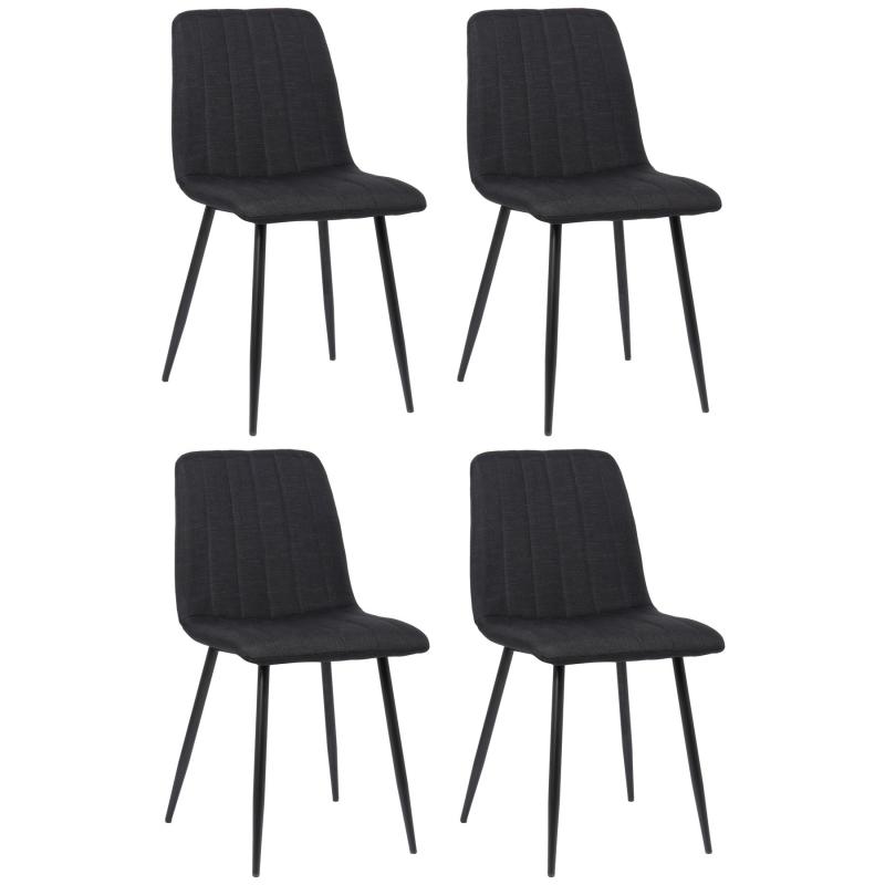 4er Set Sthle HLO-CP47 Stoff ~ schwarz