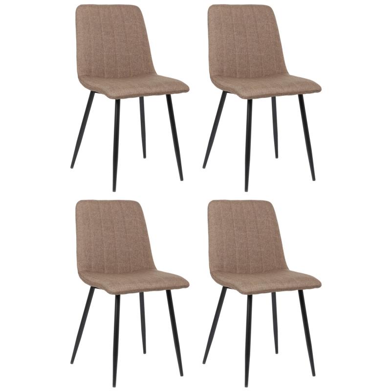 4er Set Sthle HLO-CP47 Stoff ~ braun