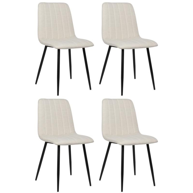 4er Set Sthle HLO-CP47 Stoff ~ creme