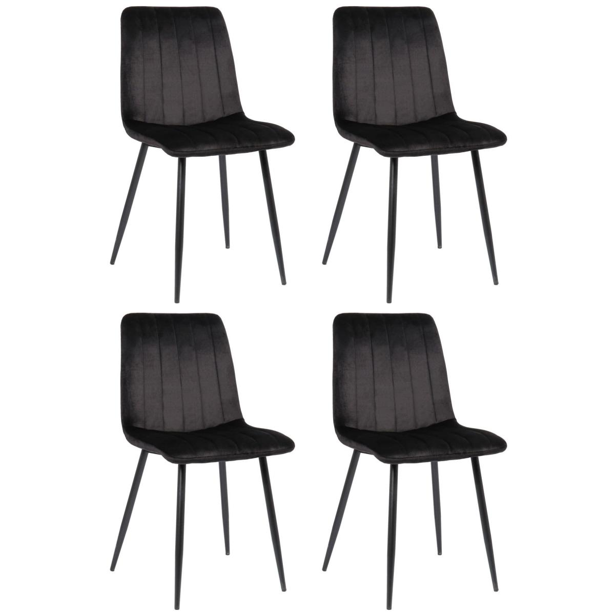 4er Set Sthle HLO-CP46 Samt ~ schwarz