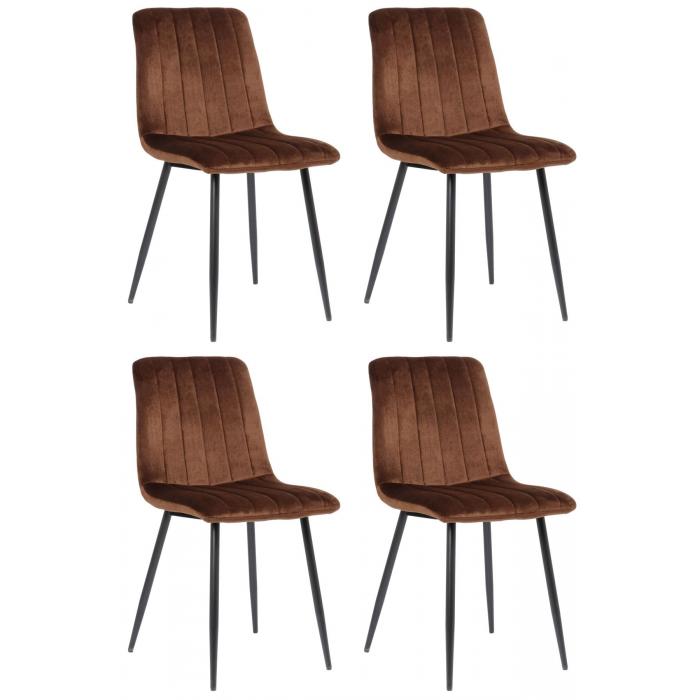 4er Set Sthle HLO-CP46 Samt ~ braun