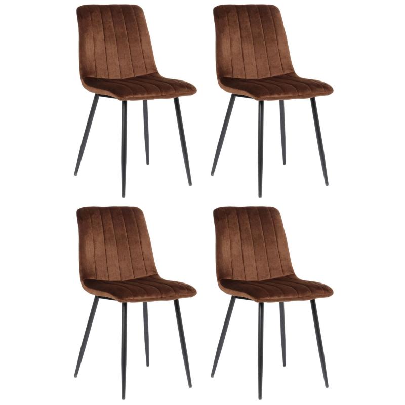 4er Set Sthle HLO-CP46 Samt ~ braun