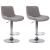 2er Set Barhocker HLO-CP68 Stoff chrom ~ grau