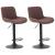 2er Set Barhocker HLO-CP68 Stoff schwarz ~ braun