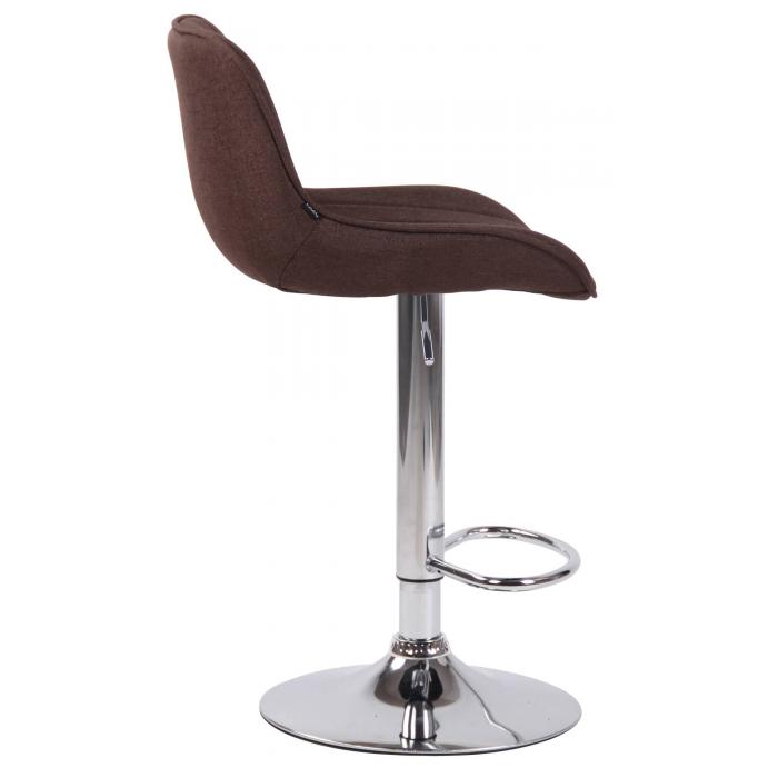 2er Set Barhocker HLO-CP68 Stoff chrom ~ braun