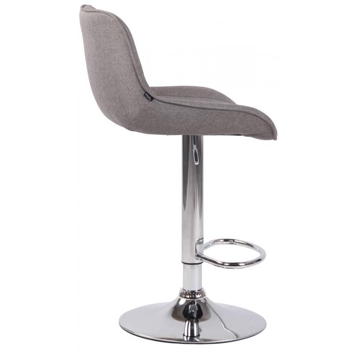 2er Set Barhocker HLO-CP68 Stoff chrom ~ grau