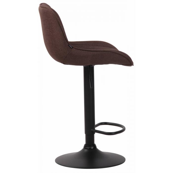 2er Set Barhocker HLO-CP68 Stoff schwarz ~ braun
