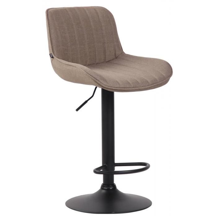 2er Set Barhocker HLO-CP68 Stoff schwarz ~ taupe
