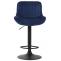 2er Set Barhocker HLO-CP68 Samt schwarz ~ blau