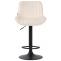 2er Set Barhocker HLO-CP68 Samt schwarz ~ creme