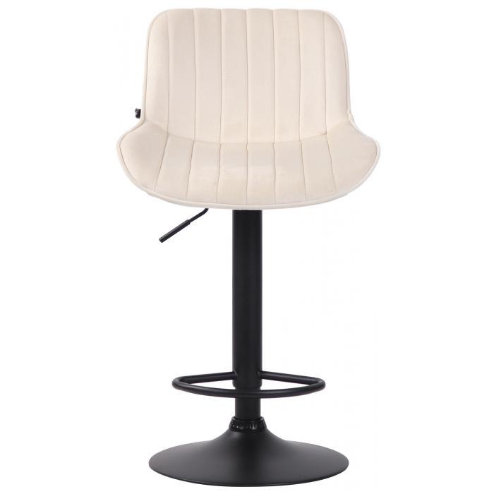 2er Set Barhocker HLO-CP68 Samt schwarz ~ creme