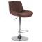 2er Set Barhocker HLO-CP68 Samt chrom ~ braun