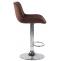 2er Set Barhocker HLO-CP68 Samt chrom ~ braun