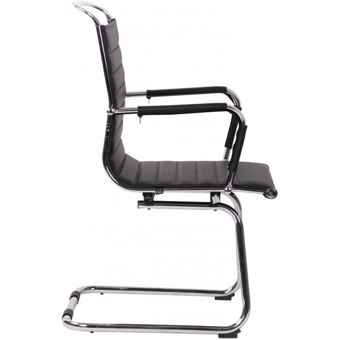 2er Set Besuchersthle HLO-CP12 Kunstleder ~ schwarz