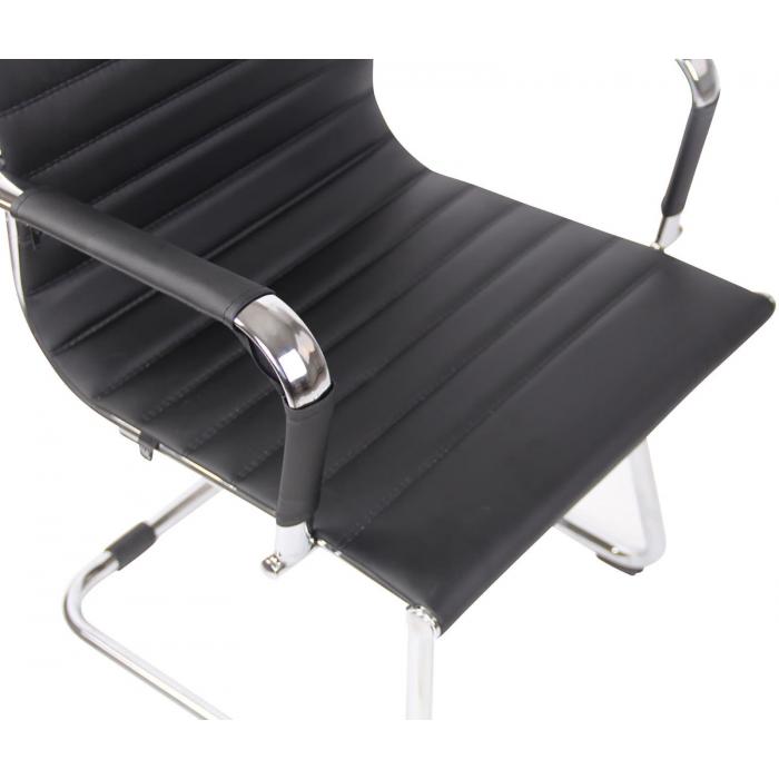 2er Set Besuchersthle HLO-CP12 Kunstleder ~ schwarz