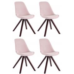 4er Set Sthle HLO-CP8 Samt Square Cappuccino ~ pink