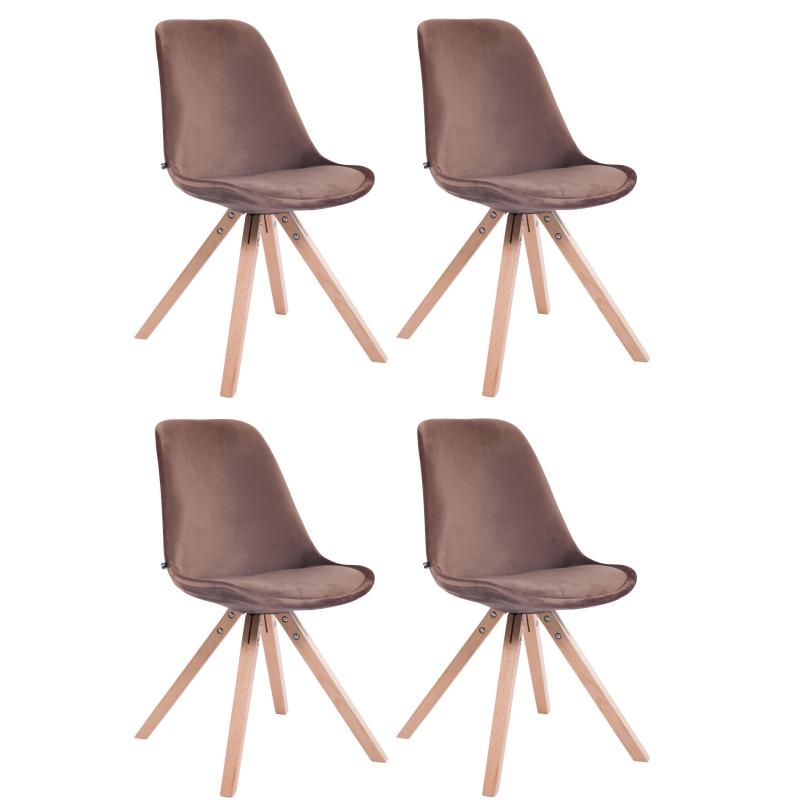 4er Set Sthle HLO-CP8 Samt Square natura ~ braun