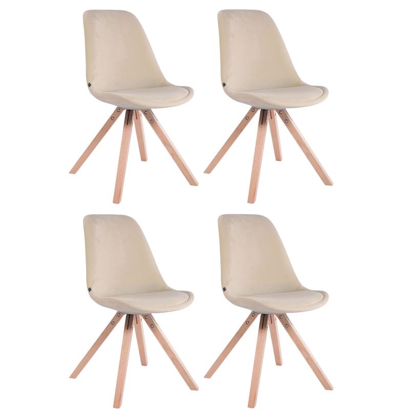 4er Set Sthle HLO-CP8 Samt Square natura ~ creme