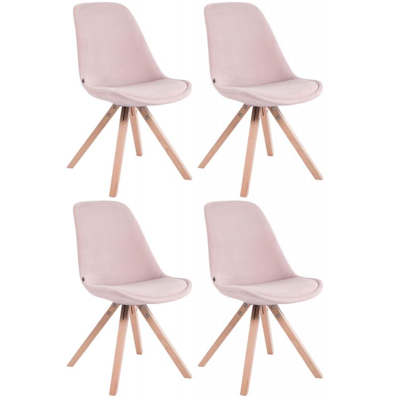 4er Set Sthle HLO-CP8 Samt Square natura ~ pink