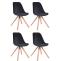 4er Set Sthle HLO-CP8 Samt Square natura ~ schwarz