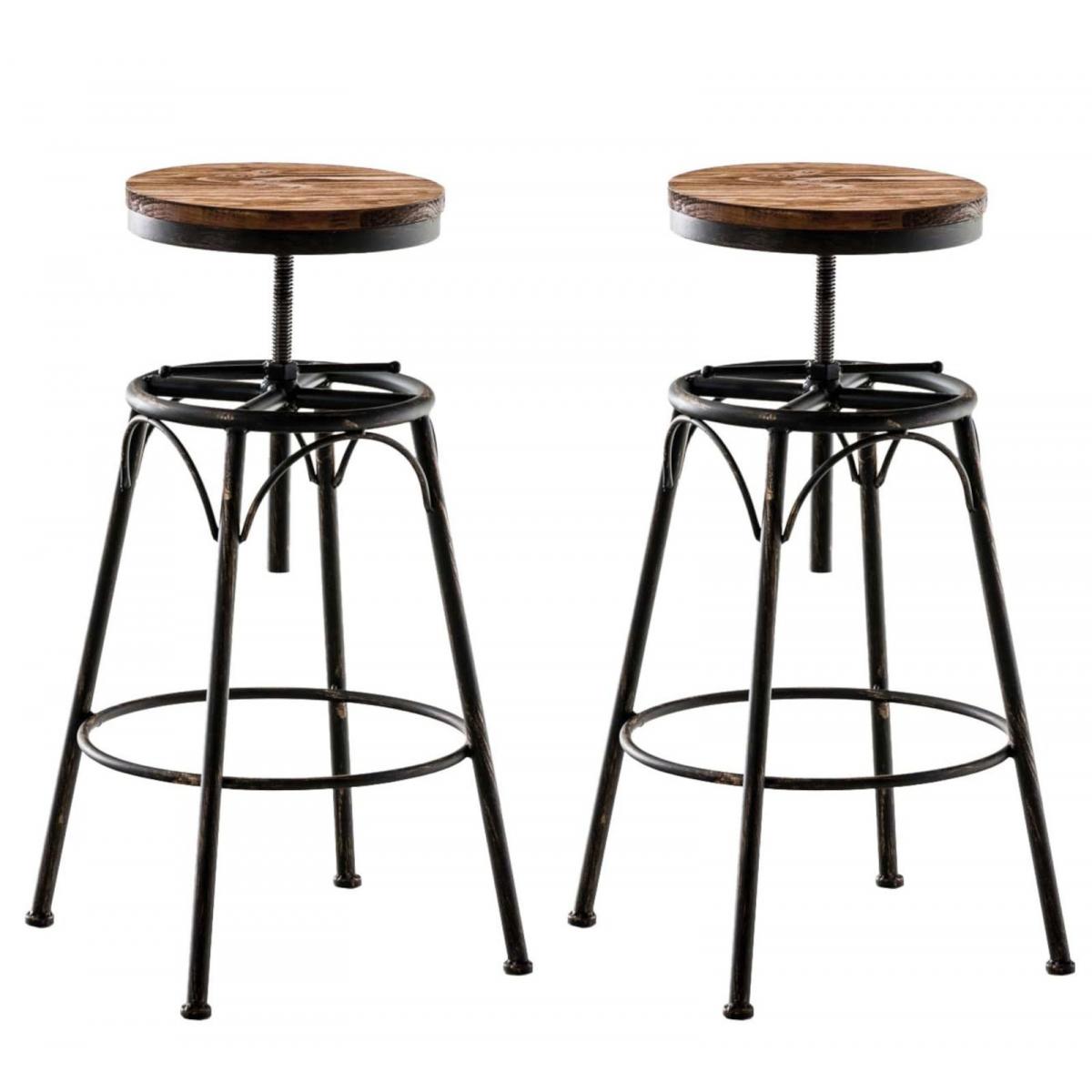 2er Set Barhocker HLO-CP224 ~ bronze