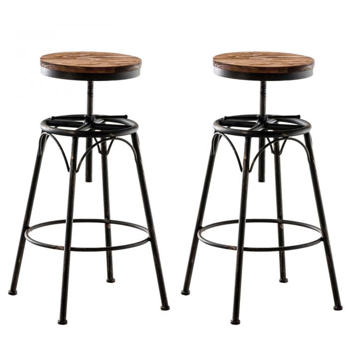 2er Set Barhocker HLO-CP224 ~ bronze